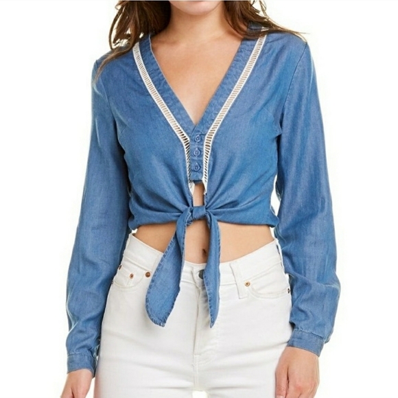 Lovers + Friends Chambray Carmine top - Picture 4 of 4